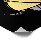 Quesa-Dillo Funny Quesadilla Pun Dark BG Poster (Ecke)