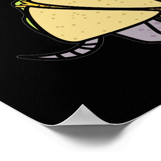 Quesa-Dillo Funny Quesadilla Pun Dark BG Poster (Ecke)