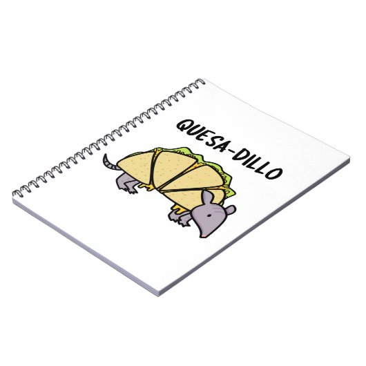 Quesa-Dillo Funny Quesadilla Pun Notizblock (Linke Seite)