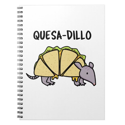 Quesa-Dillo Funny Quesadilla Pun Notizblock (Vorderseite)
