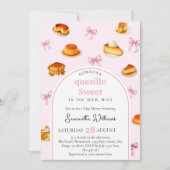 Quesillo Pink Bow Babydusche Einladung (Vorderseite)