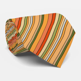 Queso Dip Stripes Orange White Green Krawatte