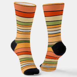 Queso Dip Stripes Orange White Green Socken
