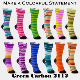 Queso Dip Stripes Orange White Green Socken