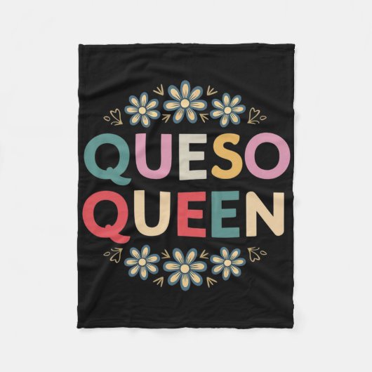 Queso Queen Floral Funny Cinco De Mayo Funny Mexic Fleecedecke (Vorderseite)