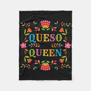 Queso Queen Floral Funny Cinco De Mayo Sarcastic F Fleecedecke