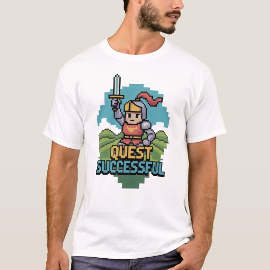 Quest erfolgreich 8-Bit-Motivation T-Shirt (Vorderseite)