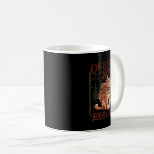 Quest Fantasy Squad Broccoli Funny Cat Kaffeetasse (VorderseiteRechts)