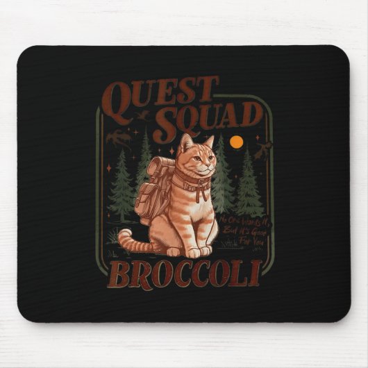Quest Fantasy Squad Broccoli Funny Cat Mousepad (Vorne)