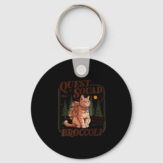Quest Fantasy Squad Broccoli Funny Cat Schlüsselanhänger (Vorderseite)