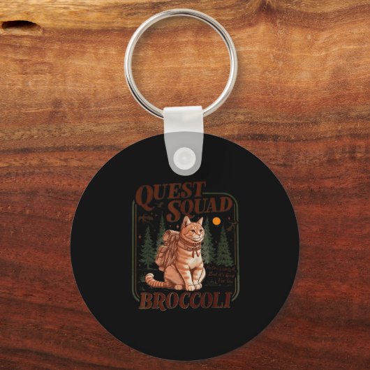 Quest Fantasy Squad Broccoli Funny Cat Schlüsselanhänger (Vorderseite)