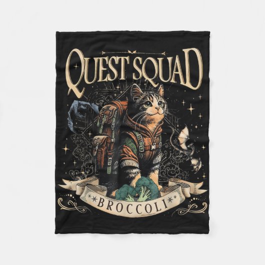 Quest Fantasy Squad Broccoli Kitten Funny Cat Fleecedecke (Vorderseite)