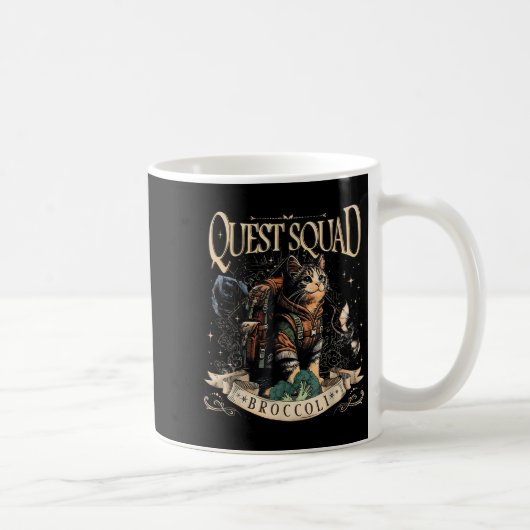 Quest Fantasy Squad Broccoli Kitten Funny Cat Kaffeetasse (Rechts)