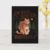 Quest Fantasy Squad Brokkoli Lustige Katze Karte (Gelbe Blume)