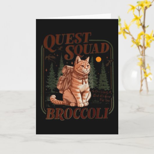 Quest Fantasy Squad Brokkoli Lustige Katze  Karte (Gelbe Blume)