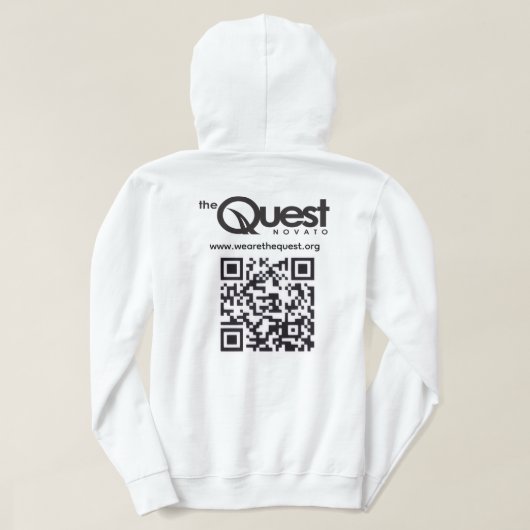Quest Hoodie mit Logo und QR-Code (Design Rückseite)