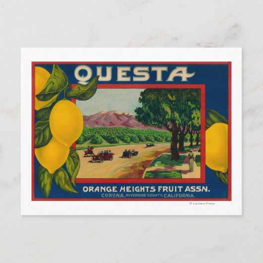 Questa Lemon LabelCorona, CA Postkarte (Vorderseite)