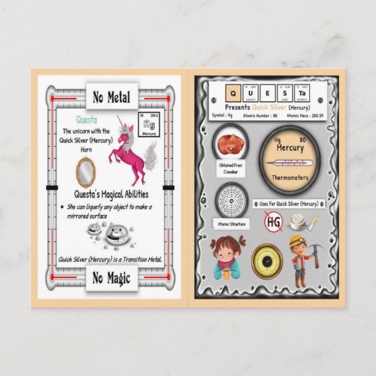 Questa - Mercury Horn Unicorn Game Card Postkarte (Vorderseite)