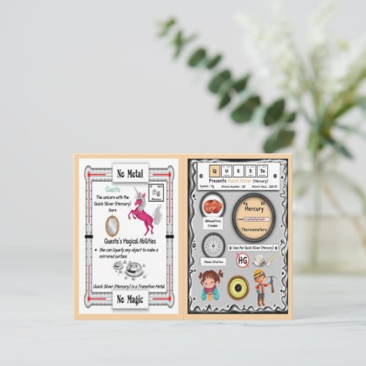 Questa - Mercury Horn Unicorn Game Card Postkarte (Stehend Vorderseite)