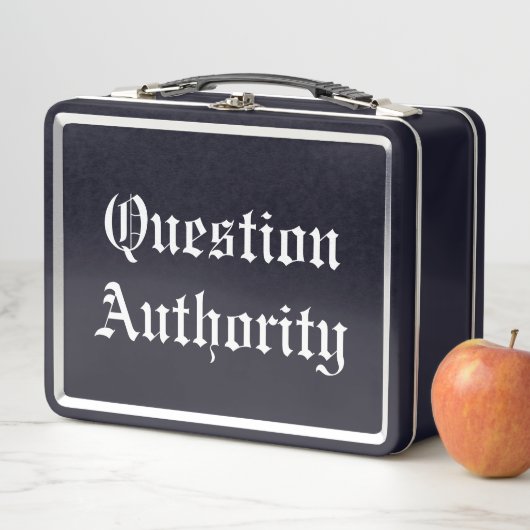 Question Authority Metall Brotdose (Beispiel)