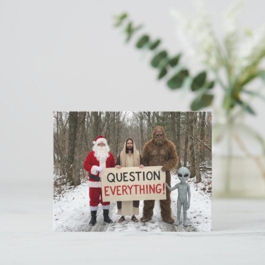 Question Everything Postcard Postkarte (Stehend Vorderseite)