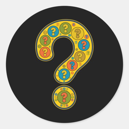 Question Mark Yellow Artful Image Punctuation Runder Aufkleber (Vorderseite)