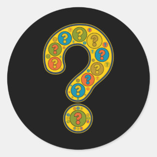 Question Mark Yellow Artful Image Punctuation Runder Aufkleber