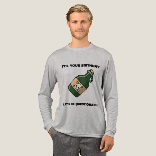 Questionable Birthday Vibes – Long Sleeve Edition Tri-Blend Shirt (Volle Vorderseite)