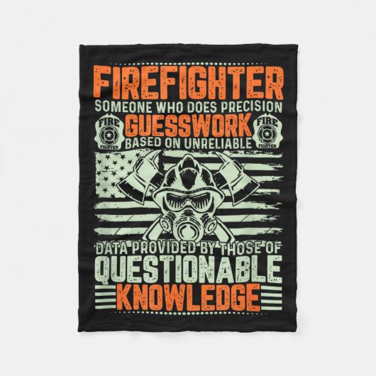 Questionable Knowledge Fireman Gift Proud Firefigh Fleecedecke (Vorderseite)