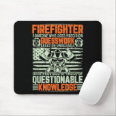 Questionable Knowledge Fireman Gift Proud Firefigh Mousepad (Mit Mouse)