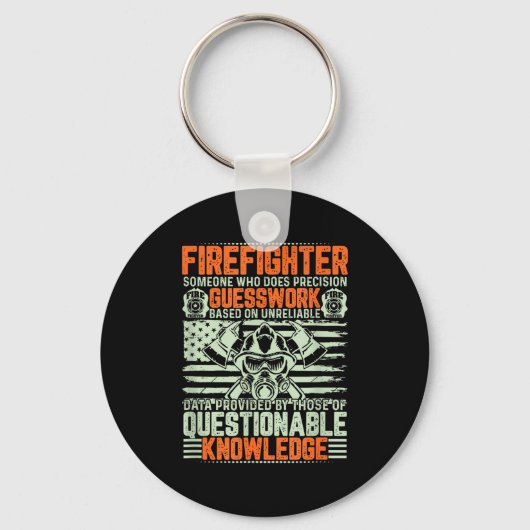 Questionable Knowledge Fireman Gift Proud Firefigh Schlüsselanhänger (Vorderseite)