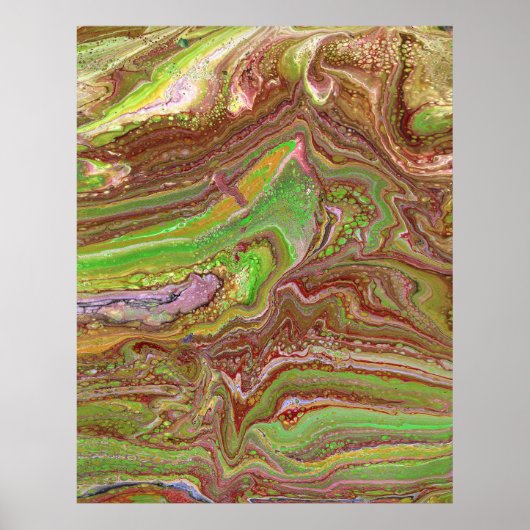 Questions 1 Wild Green Maroon Art Print Poster (Vorne)