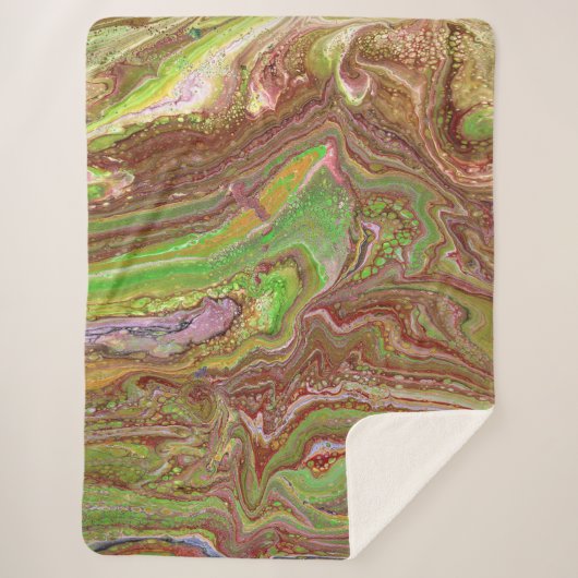 Questions 1 Wild Green Maroon Blanket Sherpadecke (Vorderseite)