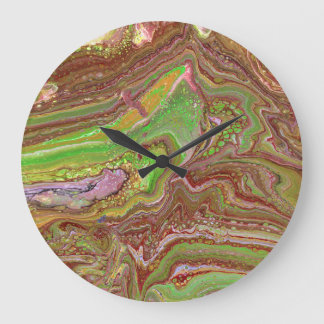 Questions 1 Wild Green Maroon Wall Clock Große Wanduhr