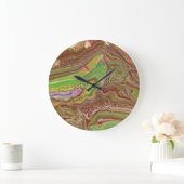 Questions 1 Wild Green Maroon Wall Clock Große Wanduhr (Zuhause)