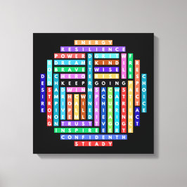 Questzirkel für Motivierend Word-Suche behalten Leinwanddruck