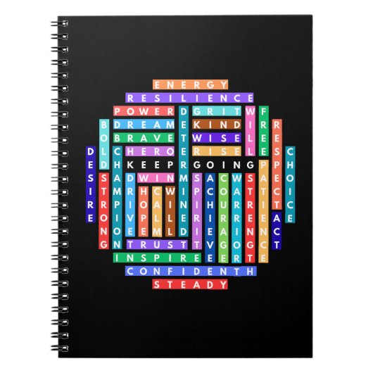 Questzirkel für Motivierend Word-Suche behalten Notizblock (Vorderseite)