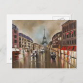 Quet rainy street postkarte (Vorne/Hinten)