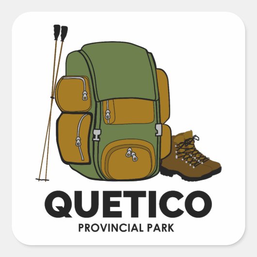 Quetico Provincial Park Backpack Quadratischer Aufkleber (Vorderseite)