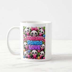 Quetschbare Panda-Liebe Süße Kawaii-Pandas Bambus Kaffeetasse