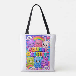Quetschige BFFs Süße Kawaii-Tiere Regenbogen-Herze Tasche
