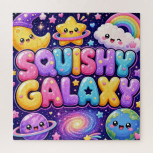 Quetschige Galaxie Süße Kawaii Erde Mond Sterne Puzzle