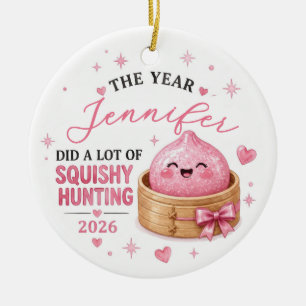 Quetschiges Jagdornament 2026 Dumpling-Korb Keramik Ornament