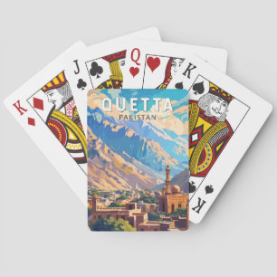 Quetta Pakistan Reise Kunst Vintage Spielkarten