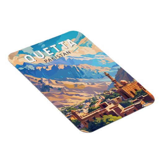 Quetta Pakistan Reisen Kunst Vintag Magnet (Rechte Seite)