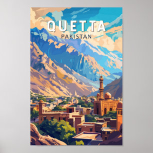 Quetta Pakistan Reisen Kunst Vintag Poster