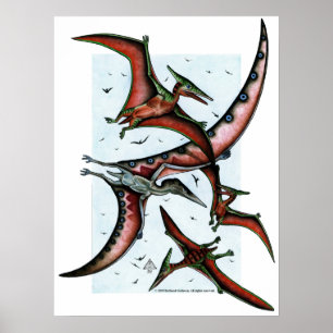 Quetz unter Pterosauriern Print Poster