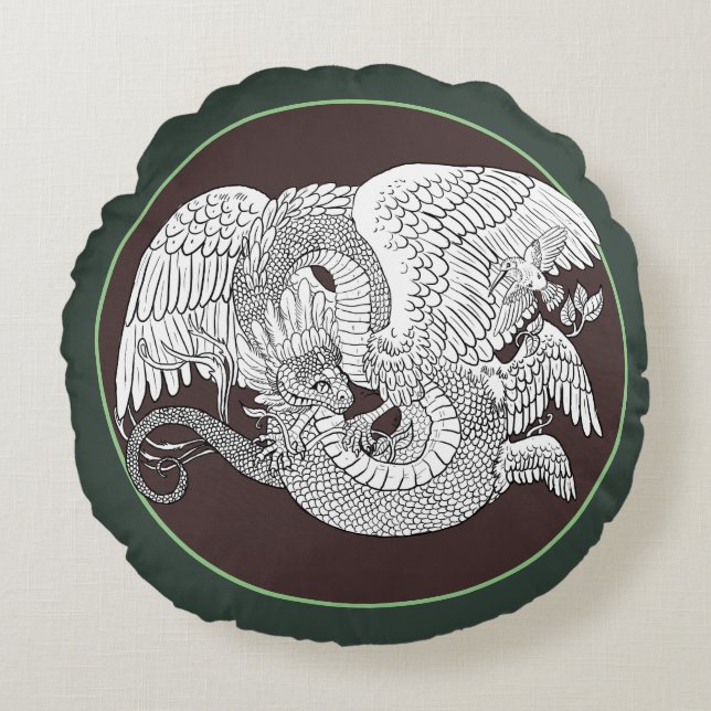 Quetzacotal Farbe Ihre eigene Rundes Kissen (Vorderseite)