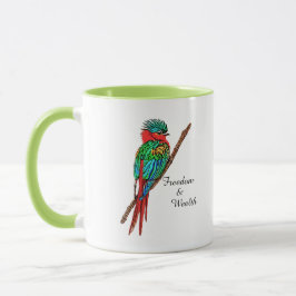 Quetzal Bird Freedom and Wealth Tasse