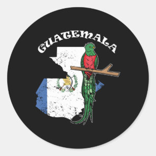 Quetzal Bird Guatemala Cha Guatemala Flagge Runder Aufkleber
